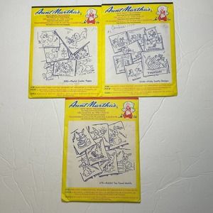 Vintage Aunt Marthas Hot Iron Transfers #3548,‎ #3052, #675 Lot of 3